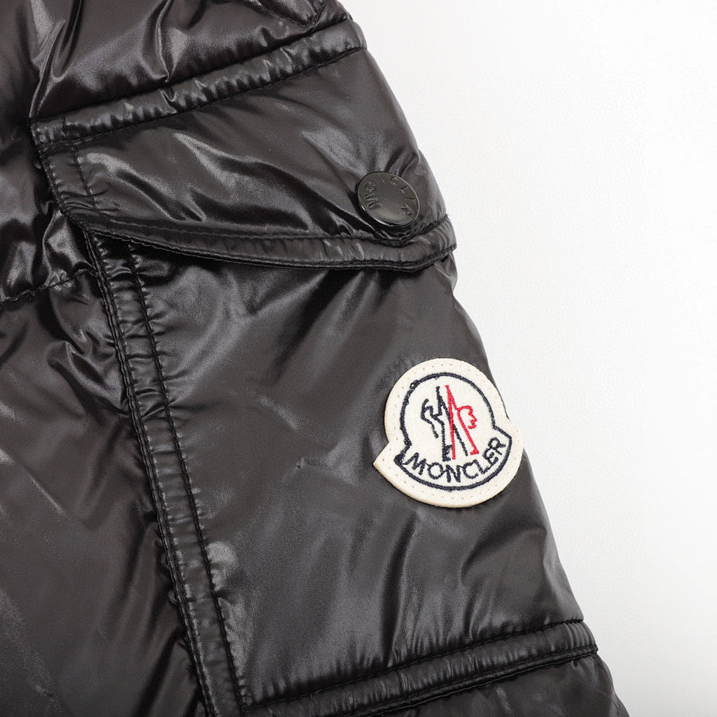 Moncler Detachable-Hood Long Down Coat - Black - detail 2