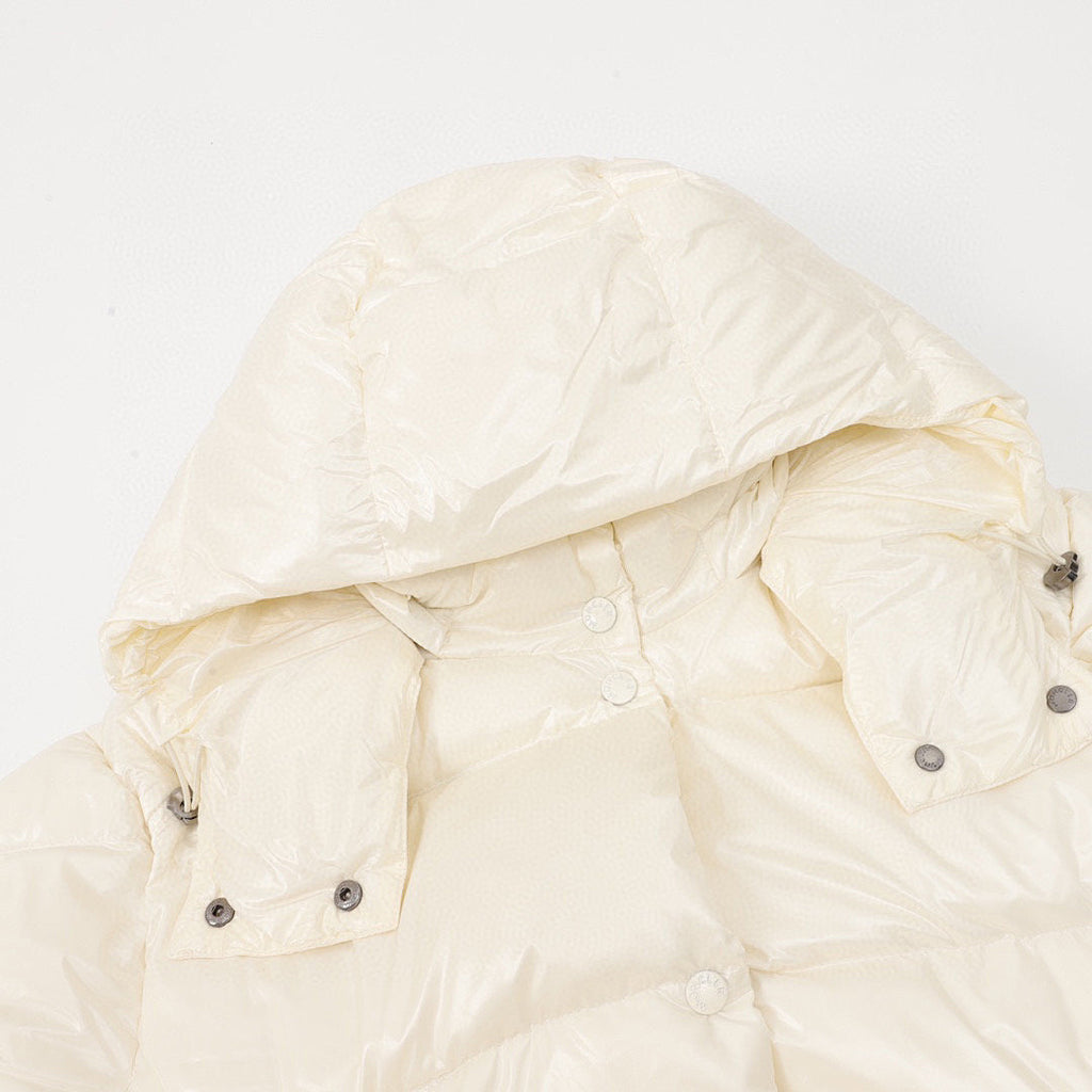 Moncler Detachable-Hood Long Down Coat - Ivory - detail 1