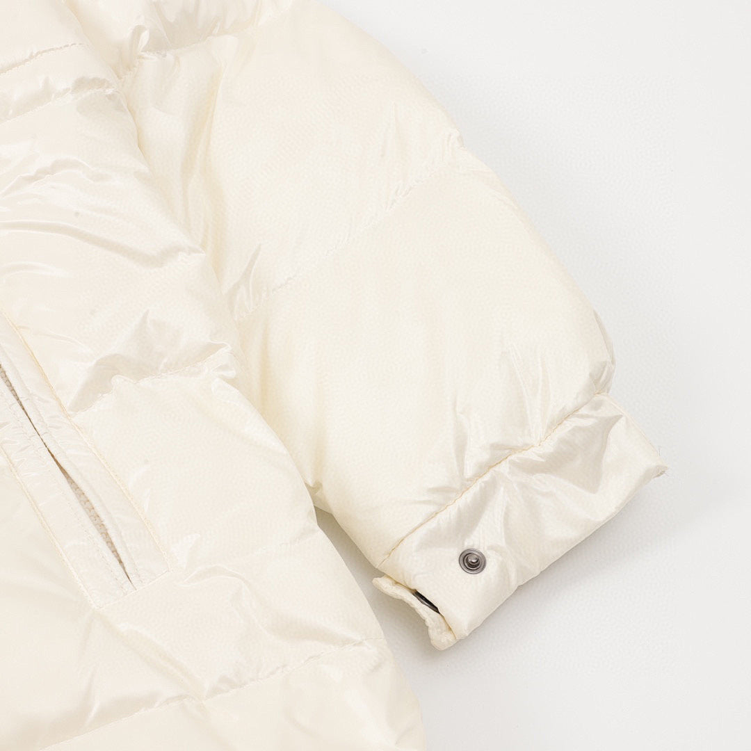 Moncler Detachable-Hood Long Down Coat - Ivory - detail 2