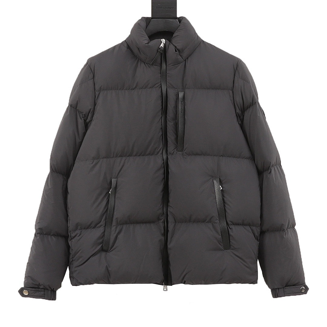 Moncler Besbre Stand-Collar Down Jacket - Dark Gray - front view