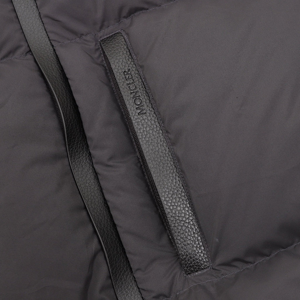 Moncler Besbre Stand-Collar Down Jacket - Dark Gray - detail 2