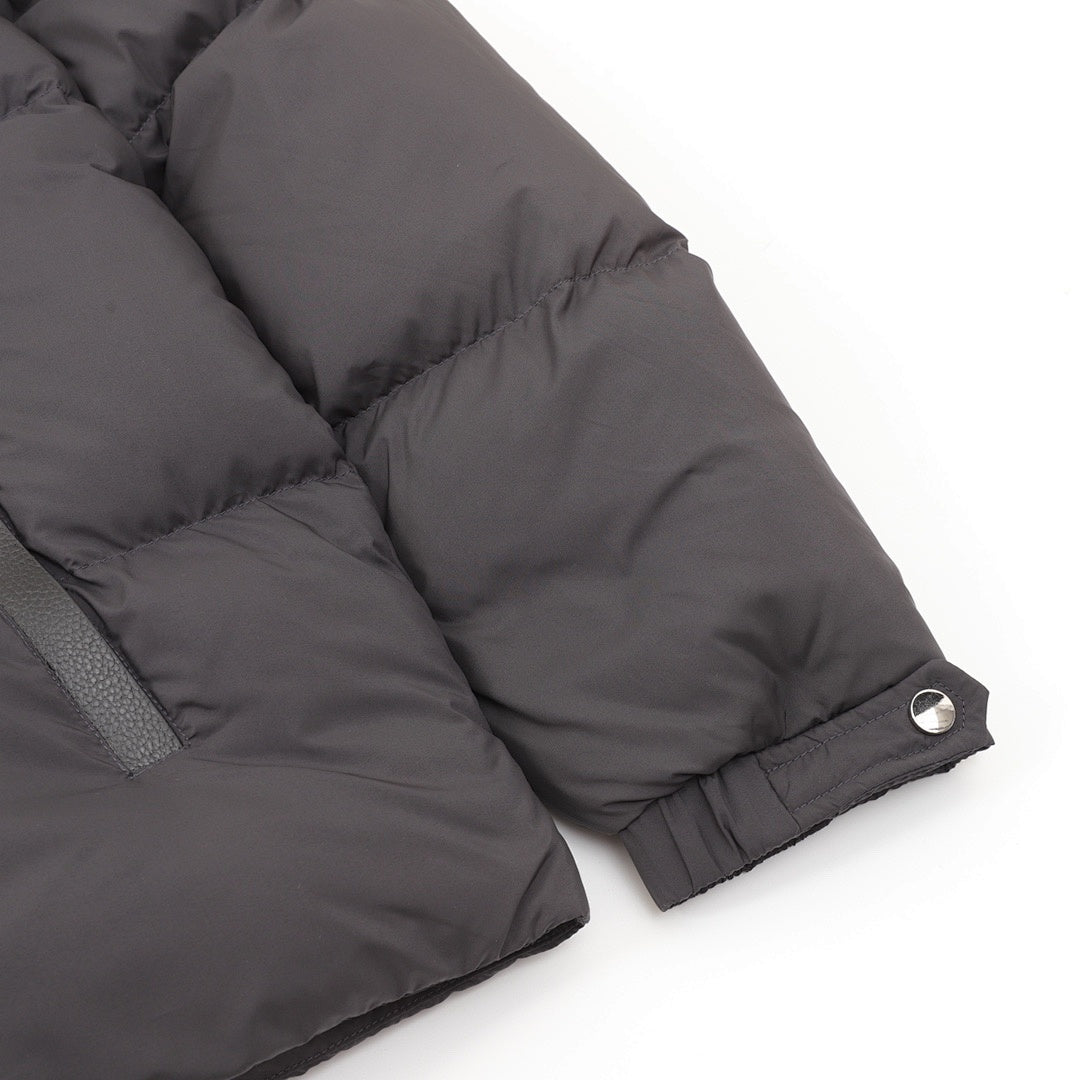 Moncler Besbre Stand-Collar Down Jacket - Dark Gray - detail 3