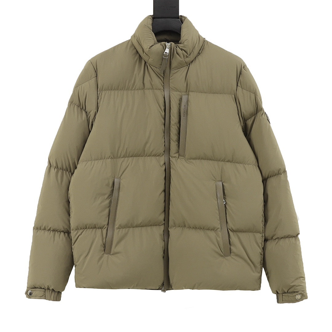 Moncler Besbre Stand-Collar Down Jacket - Olive - front view