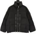 Moncler Multi-Zip Stand-Collar Down Jacket - Black - front view