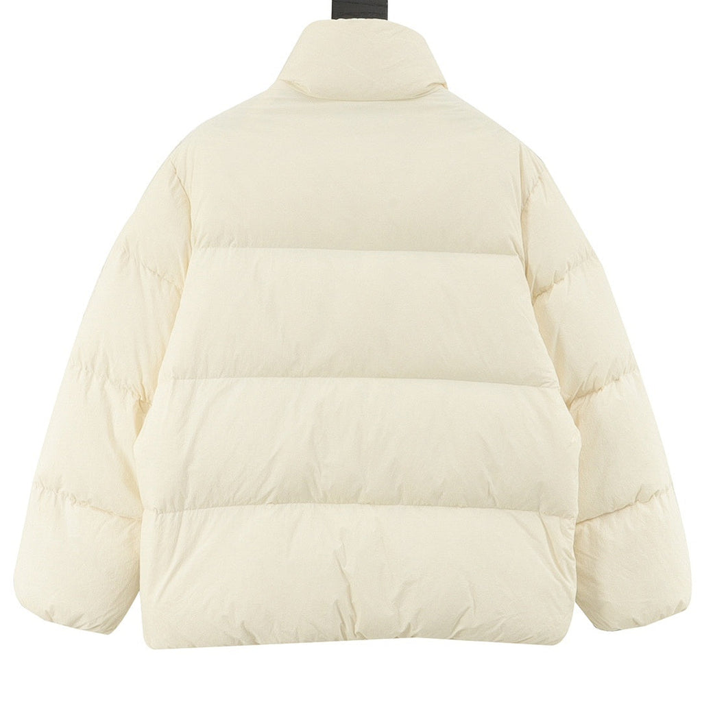 Moncler Multi-Zip Stand-Collar Down Jacket - Ivory - back view