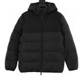 Moncler Panelled Hooded Down Jacket - Black - front view