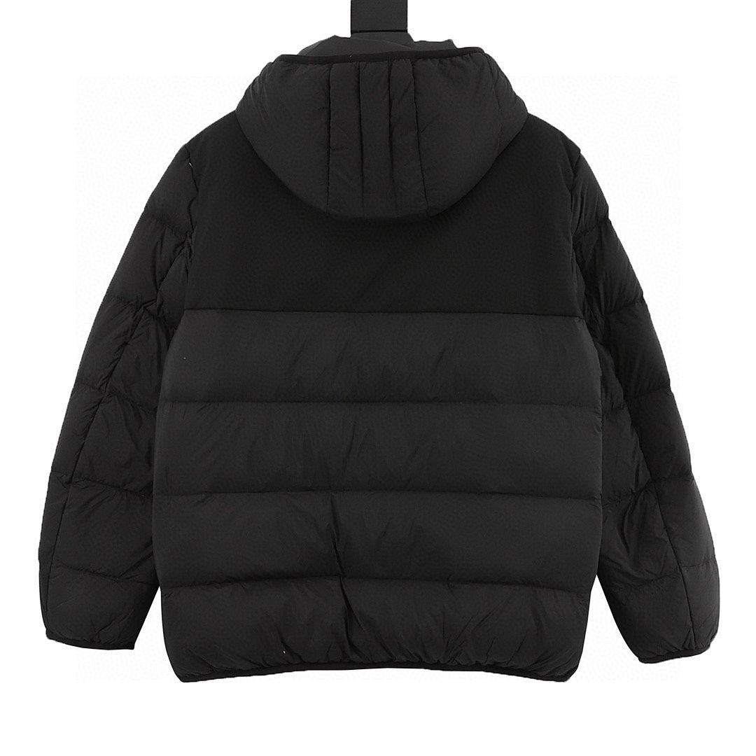 Moncler Panelled Hooded Down Jacket - Black - back view