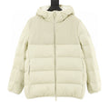 Moncler Panelled Hooded Down Jacket - Ivory - front view