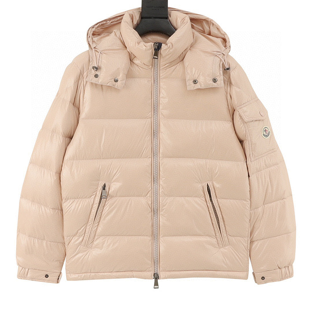 Moncler Maya Hooded Down Jacket - Beige - front view