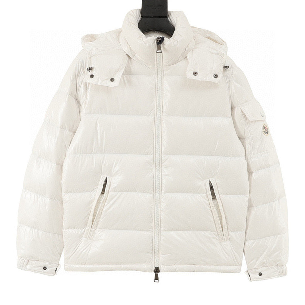 Moncler Maya Hooded Down Jacket - Ivory - front view