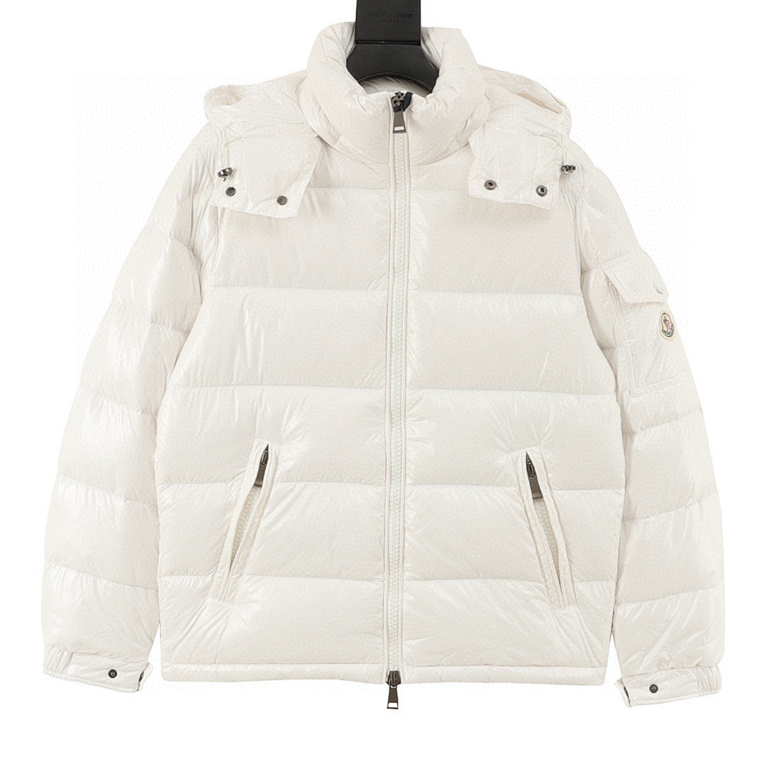 Moncler Maya Hooded Down Jacket - Ivory - front view