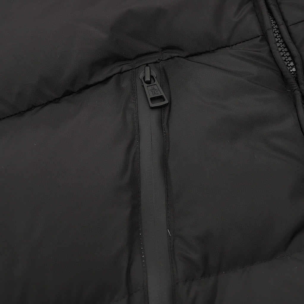 Moncler Letter-Trim Hooded Down Jacket - Black - detail 2