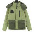 Moncler Contrast-Pocket Hooded Down Jacket - Green - front view