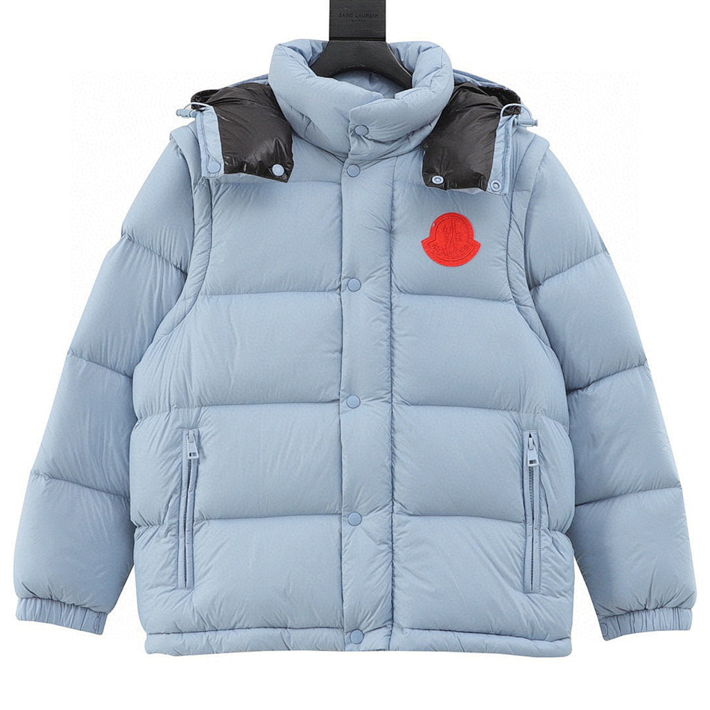 Moncler Cyclone Detachable-Sleeve Down Jacket - Light Blue - front view