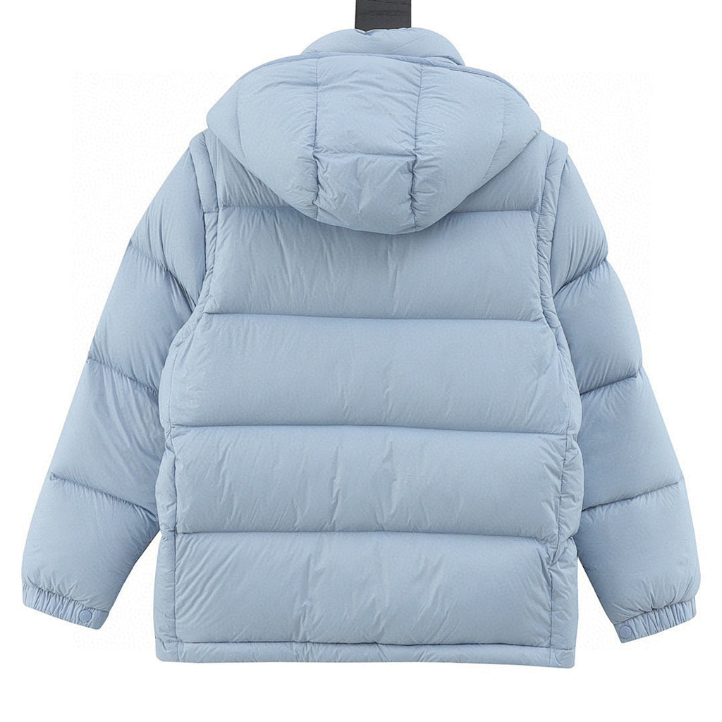 Moncler Cyclone Detachable-Sleeve Down Jacket - Light Blue - back view