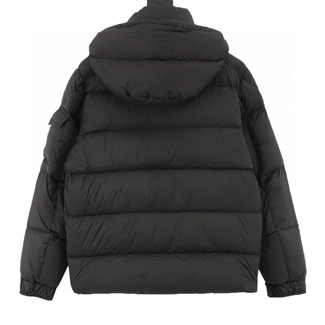 Moncler Maya Matte Hooded Down Jacket - Black - back view
