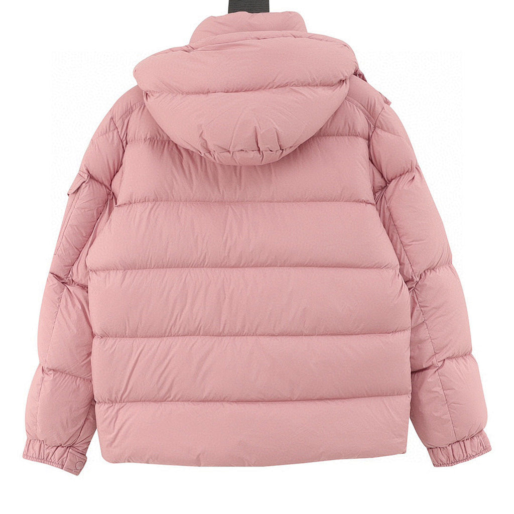 Moncler Maya Matte Hooded Down Jacket - Pink - back view
