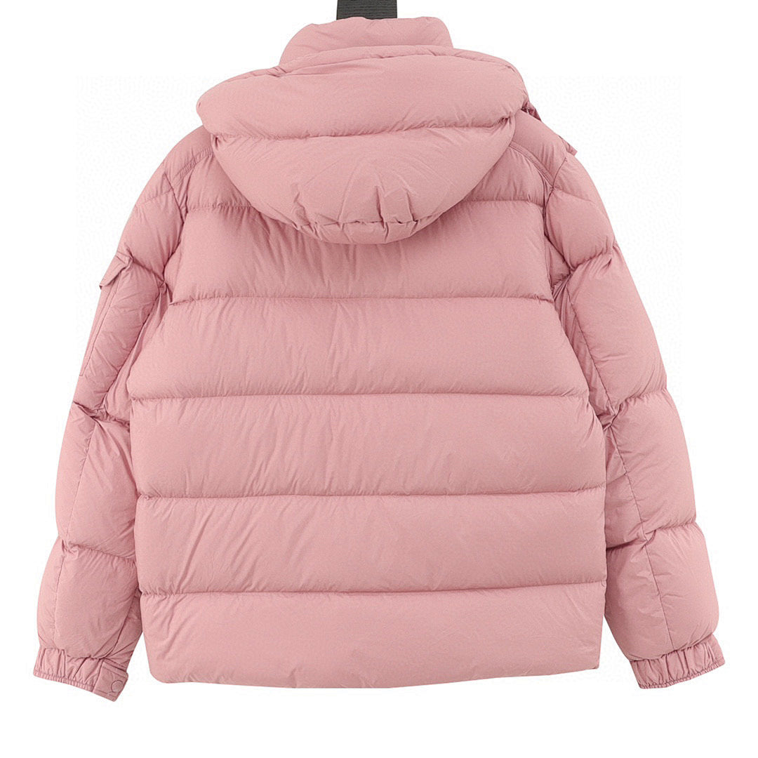 Moncler Maya Matte Hooded Down Jacket - Pink - back view