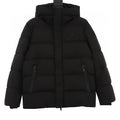 Moncler Chest-Letter Hooded Down Jacket - Unisex Black - front view