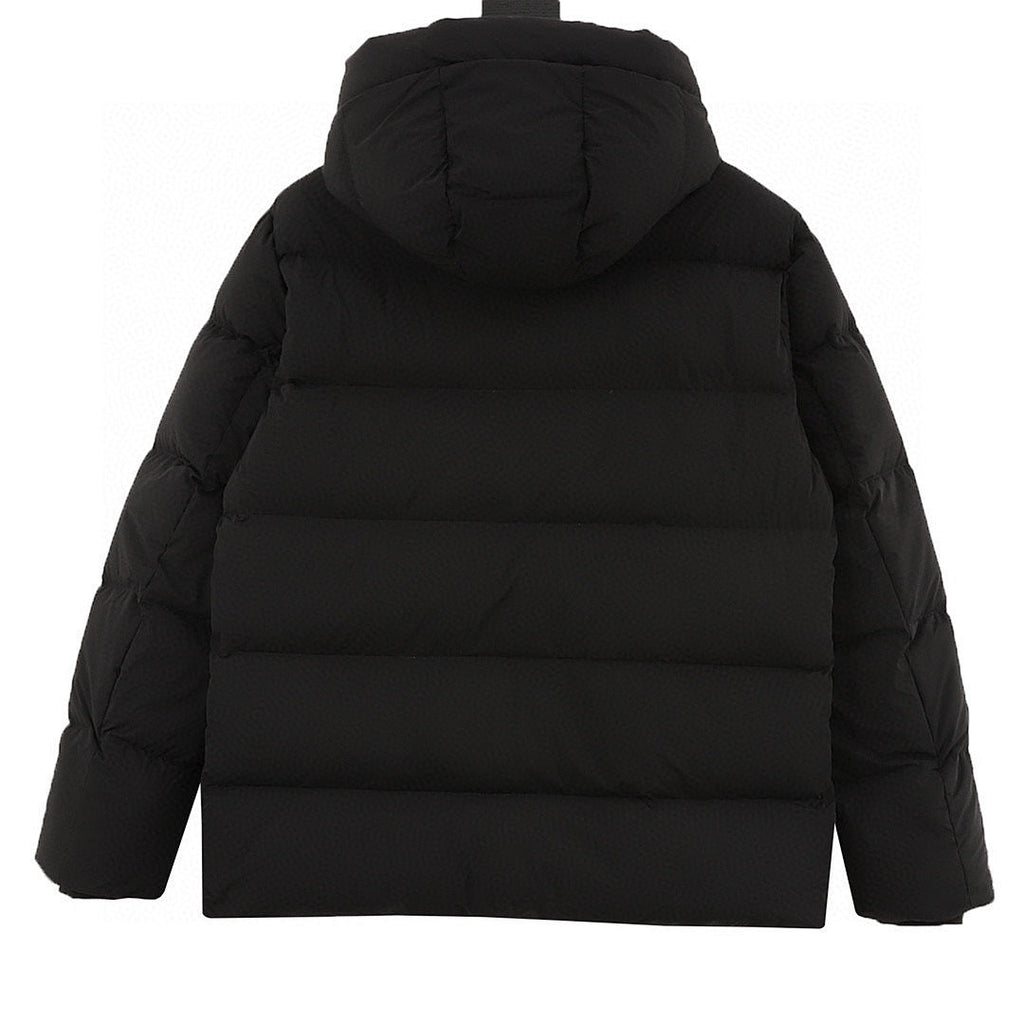 Moncler Chest-Letter Hooded Down Jacket - Unisex Black - back view