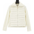 Moncler Padded Knit Zip Cardigan Jacket - Women's Ivory - front view