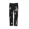 Chrome Hearts Pink and Checkered Cross Patch Jeans - Black - front view