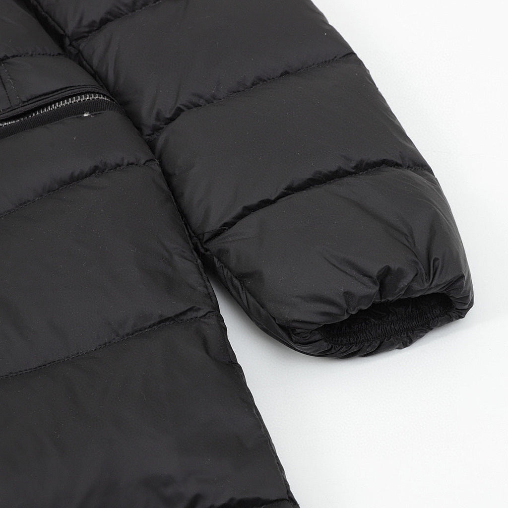Moncler Hermifur Belted Long Down Coat - Women's Black - detail 2