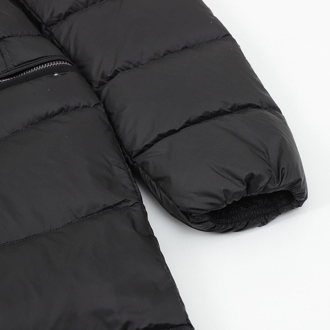 Moncler Hermifur Belted Long Down Coat - Women's Black - detail 2