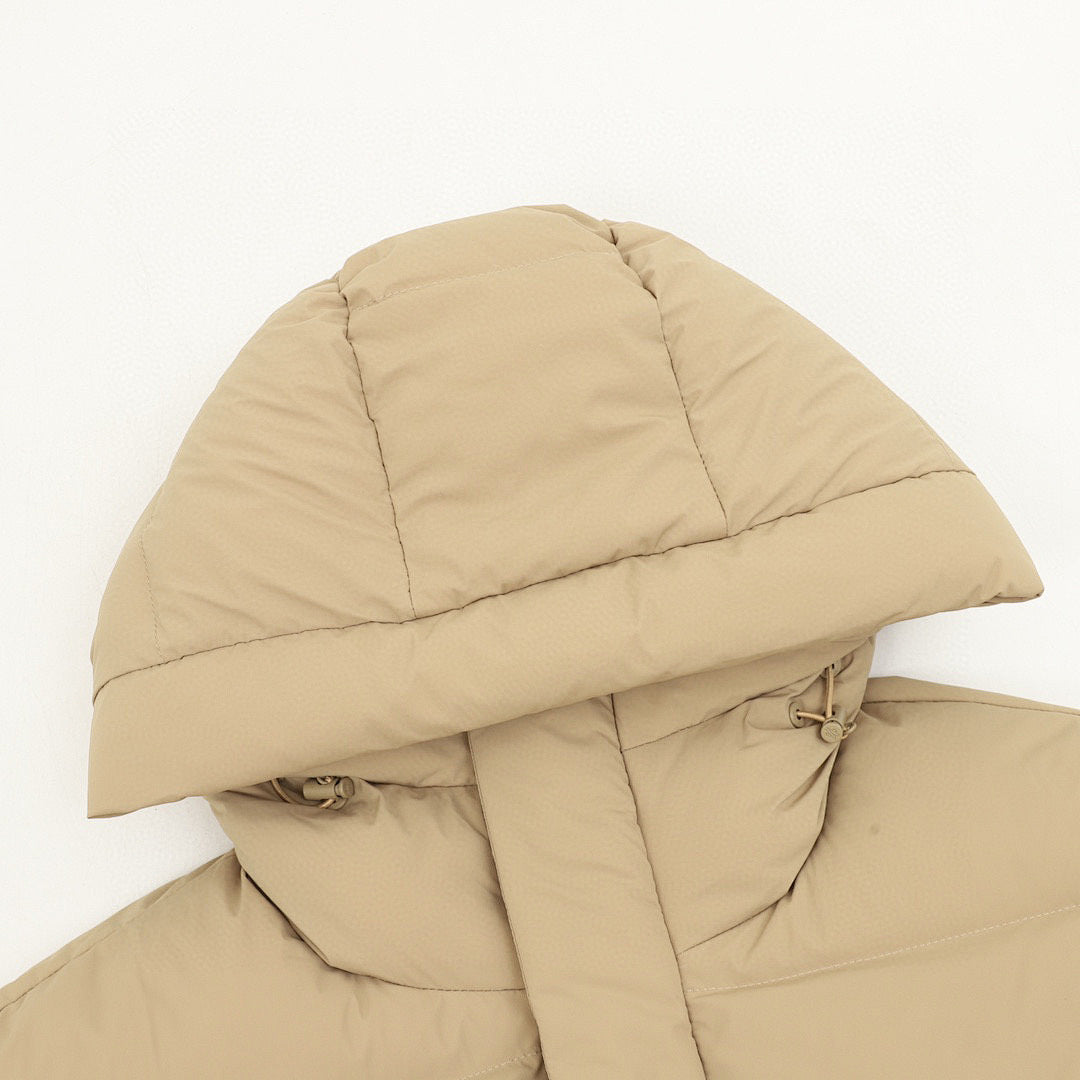 Moncler Chest-Letter Hooded Down Jacket - Unisex Khaki - detail 1