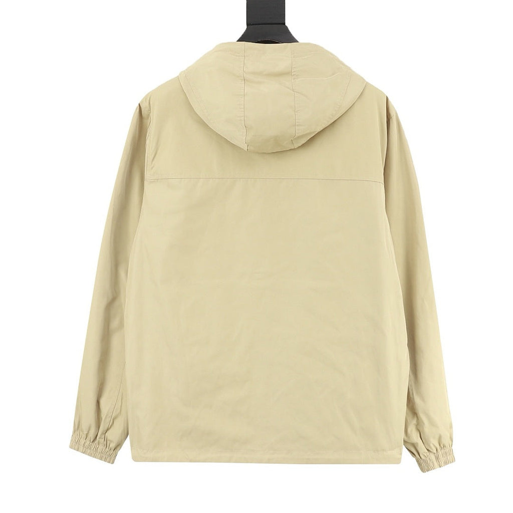 Louis Vuitton Men's Reversible Hooded Jacket - Beige: Plain side, back view