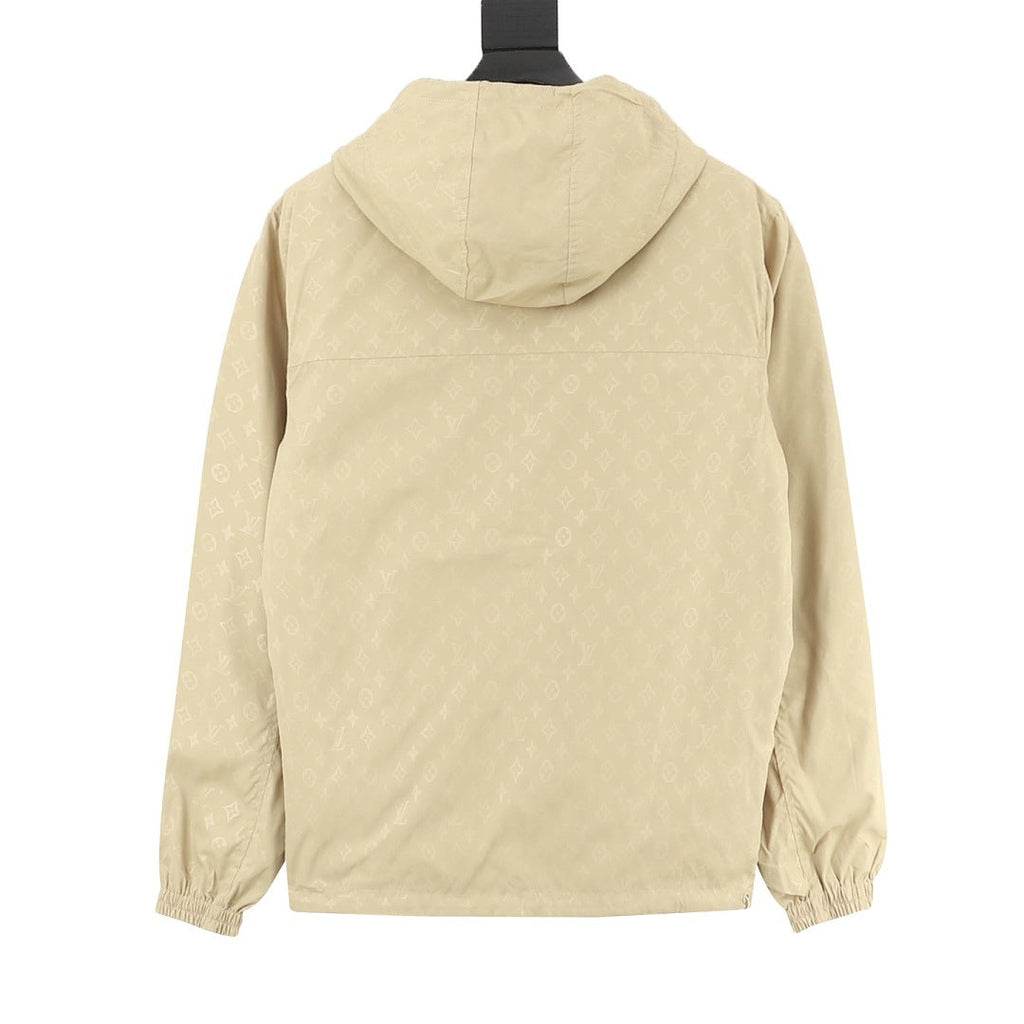 Louis Vuitton Men's Reversible Hooded Jacket - Beige: Tonal monogram side, back view