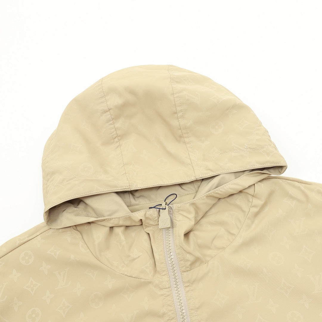 Louis Vuitton Men's Reversible Hooded Jacket - Beige: Monogram side hood detail