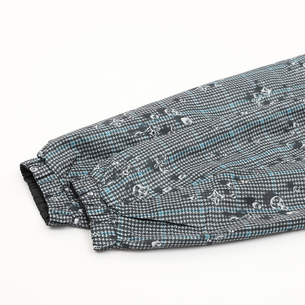 Louis Vuitton Men's Reversible Check Hooded Jacket - Blue Grey: Check side cuff detail