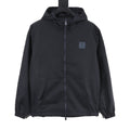 Louis Vuitton Men's Reversible Tonal Check Hooded Jacket – Navy: Plain side front view on a white background