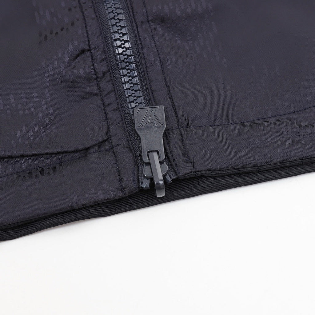 Louis Vuitton Men's Reversible Tonal Check Hooded Jacket – Navy: Tonal check zipper detail