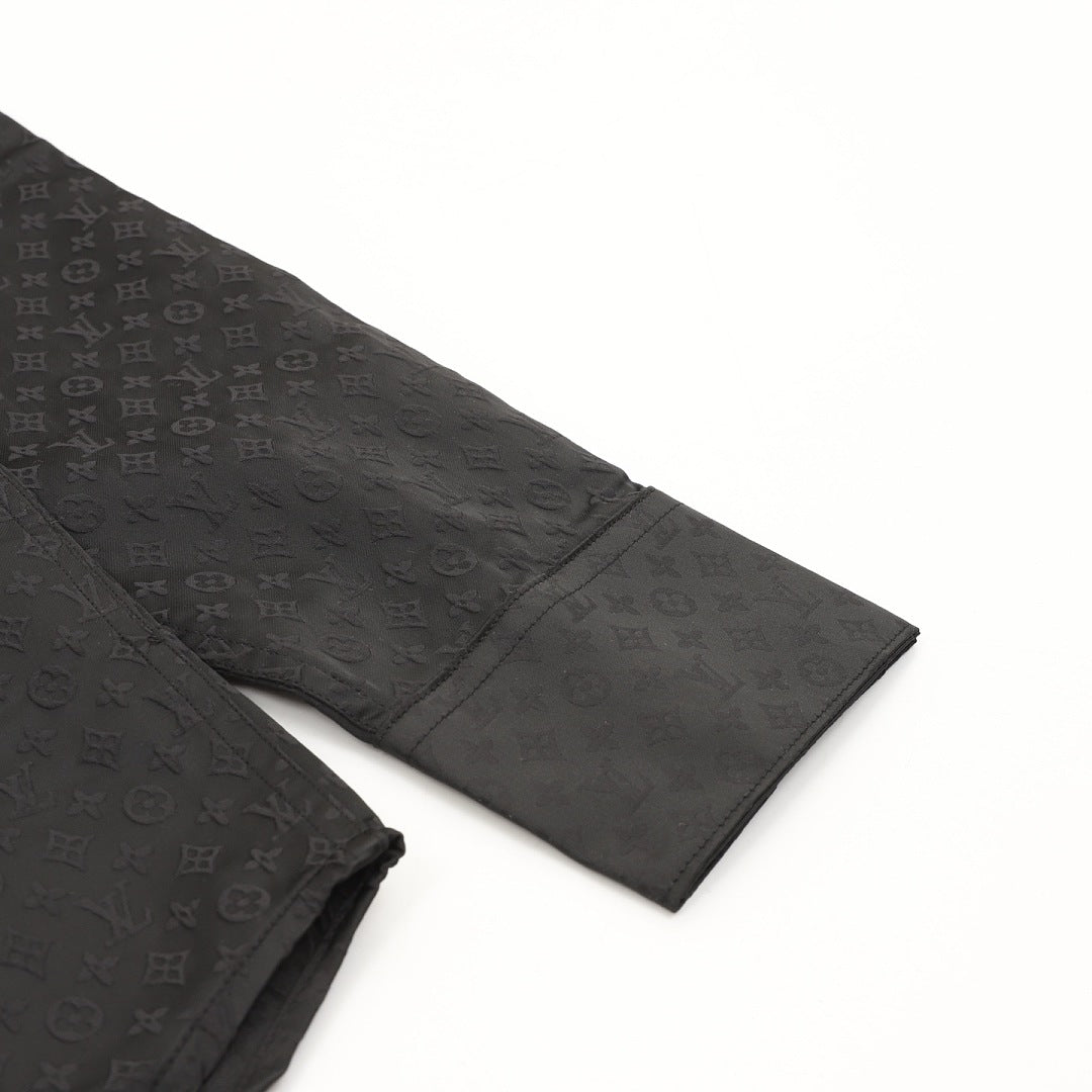 Louis Vuitton Tonal Monogram Long-Sleeve Shirt - Black - product detail 1