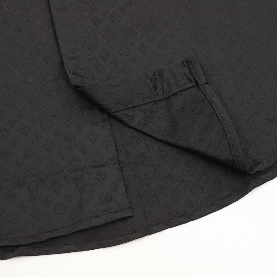 Louis Vuitton Tonal Monogram Long-Sleeve Shirt - Black - product detail 2