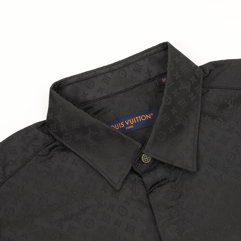 Louis Vuitton Tonal Monogram Long-Sleeve Shirt - Black - product detail 3