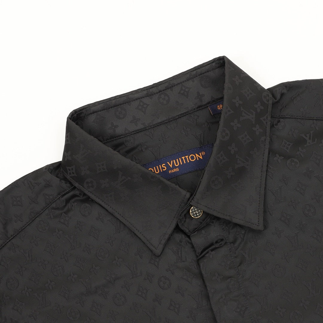 Louis Vuitton Tonal Monogram Long-Sleeve Shirt - Black - product detail 3