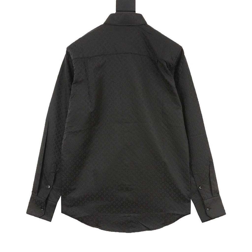 Louis Vuitton Tonal Monogram Long-Sleeve Shirt - Black - product detail 4