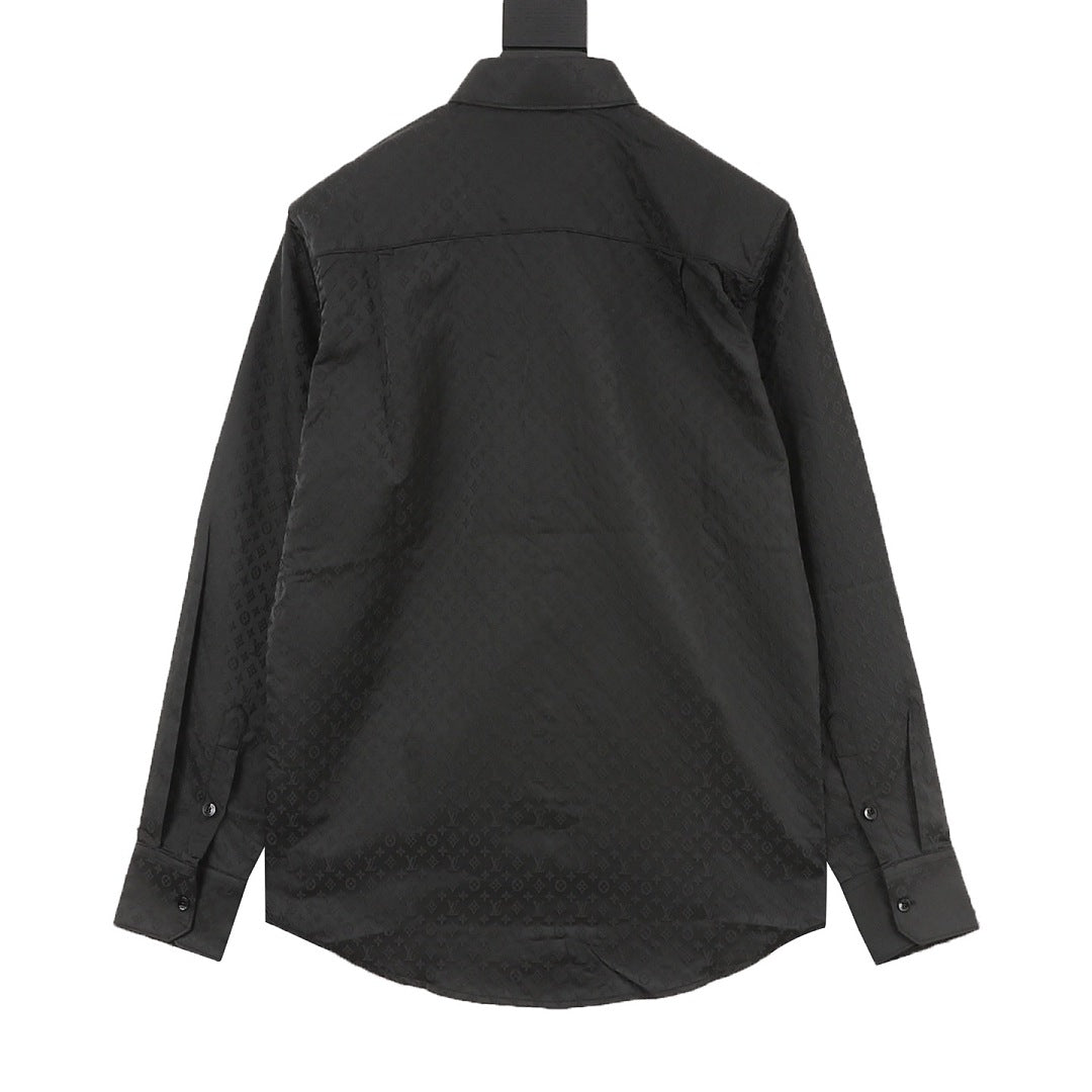 Louis Vuitton Tonal Monogram Long-Sleeve Shirt - Black - product detail 4