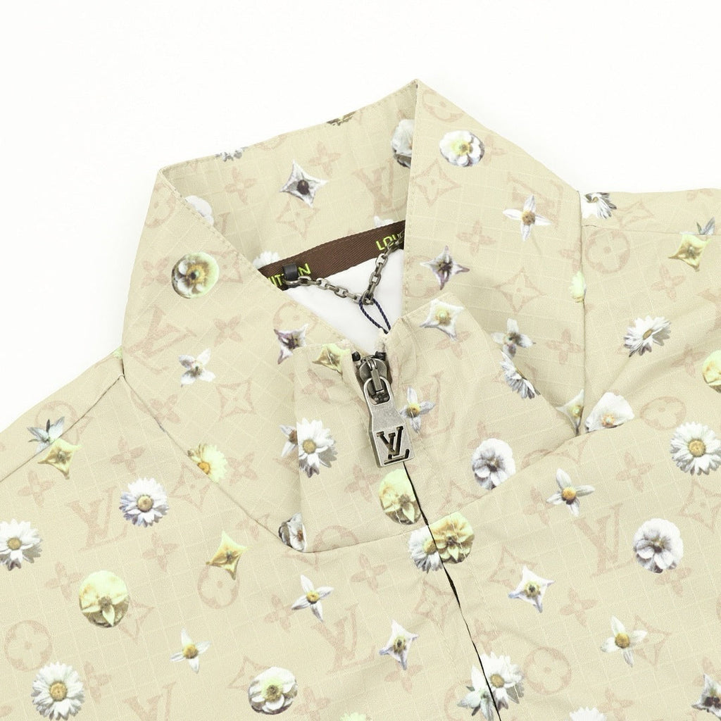 Louis Vuitton Floral Monogram Stand-Collar Jacket - Beige - product detail 4