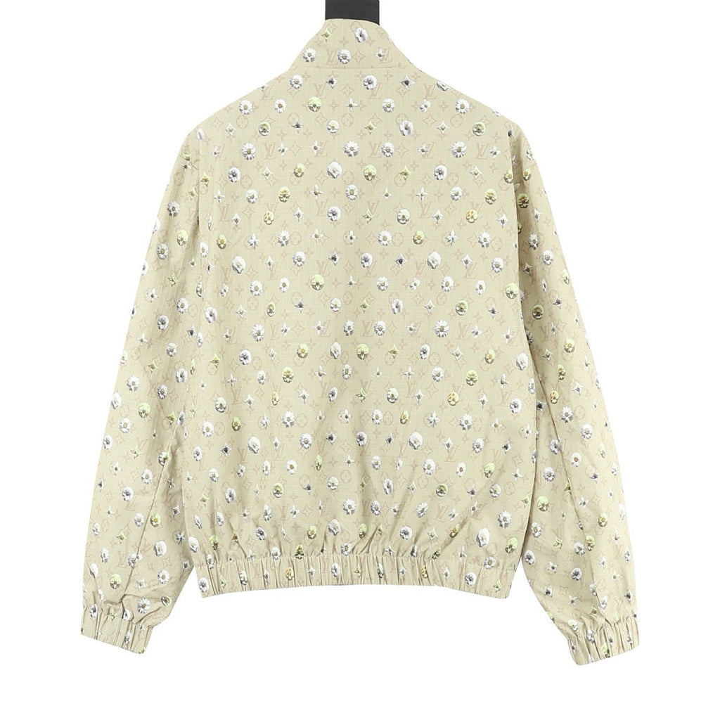 Louis Vuitton Floral Monogram Stand-Collar Jacket - Beige - product detail 5