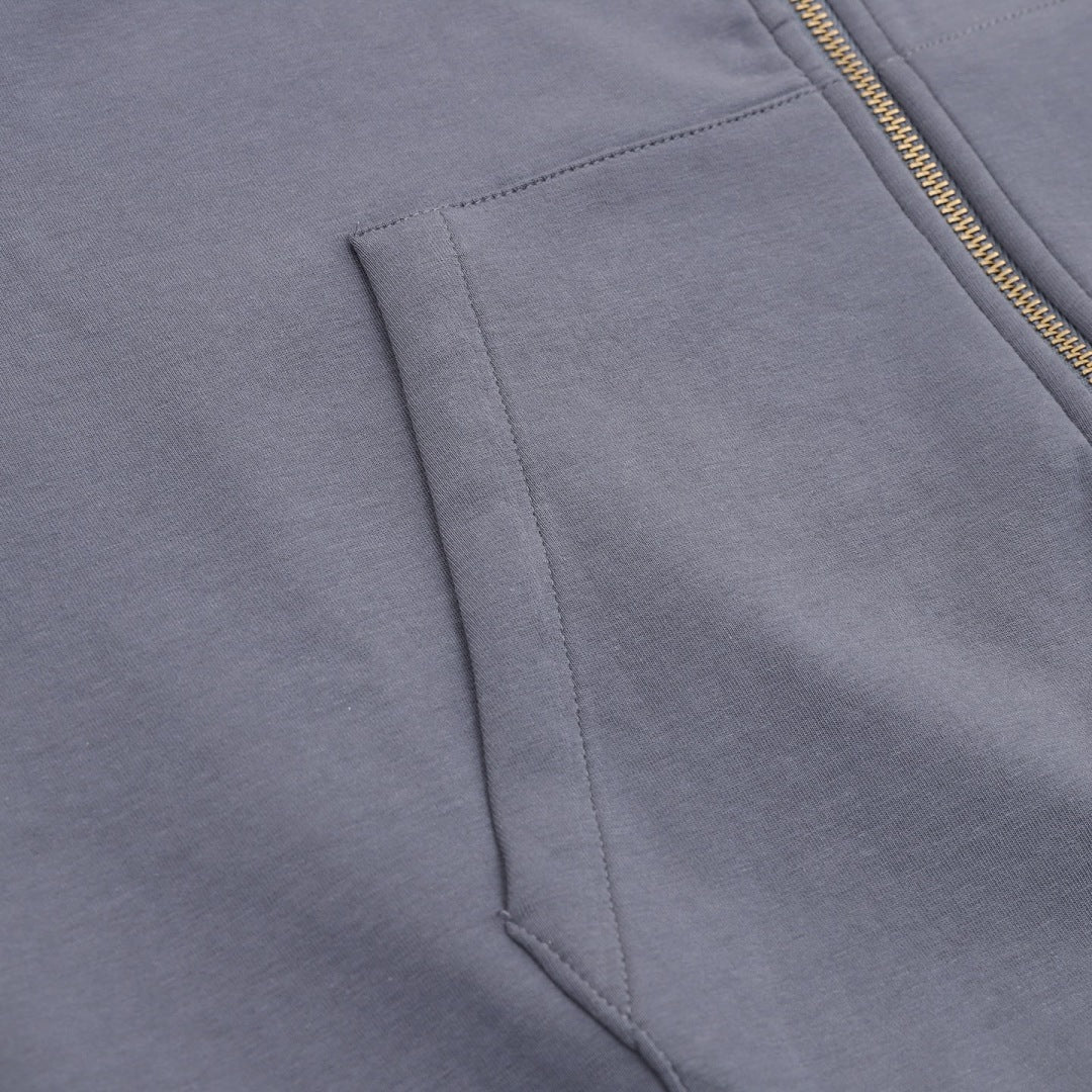 Louis Vuitton Tonal Lettering Zip-Up Hoodie - Slate Grey - product detail 2