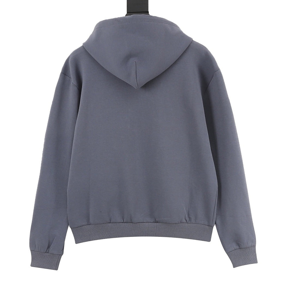 Louis Vuitton Tonal Lettering Zip-Up Hoodie - Slate Grey - product detail 5
