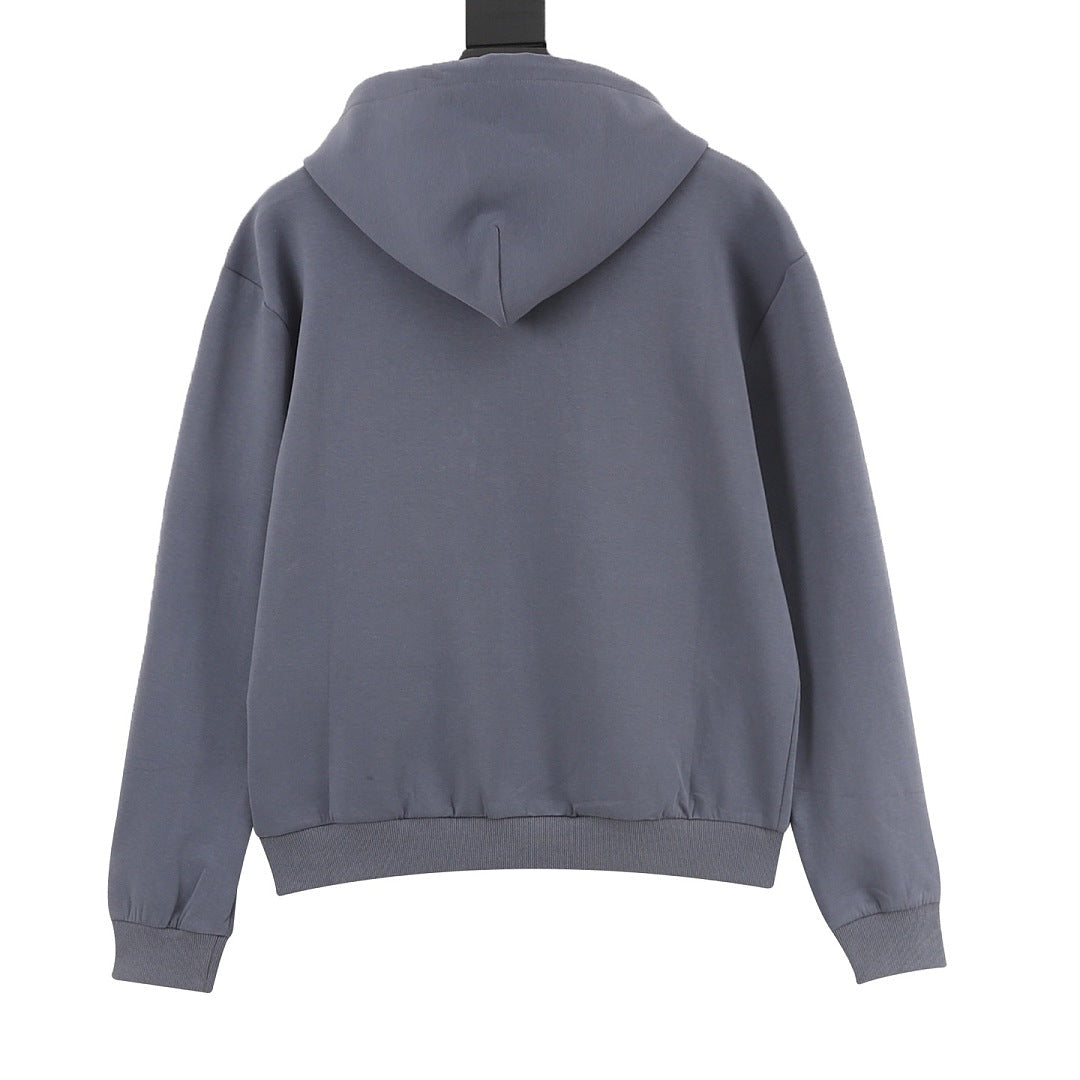 Louis Vuitton Tonal Lettering Zip-Up Hoodie - Slate Grey - product detail 5