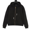 Louis Vuitton Tonal Lettering Zip-Up Hoodie - Black - front view