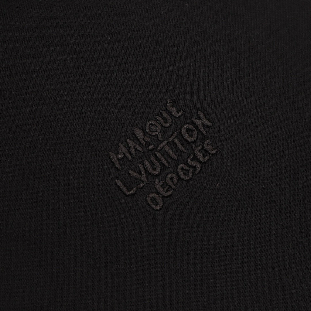 Louis Vuitton Tonal Lettering Zip-Up Hoodie - Black - product detail 3