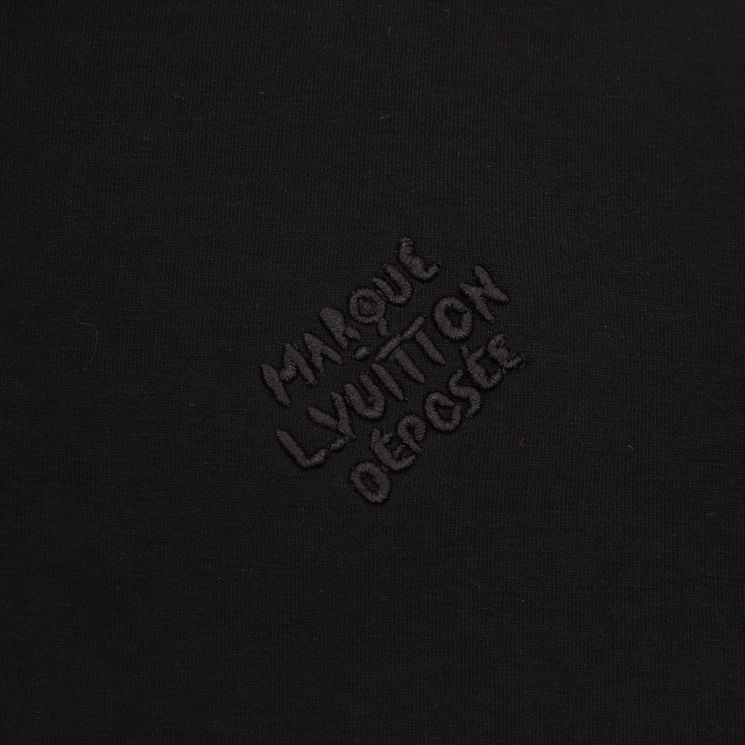 Louis Vuitton Tonal Lettering Zip-Up Hoodie - Black - product detail 3