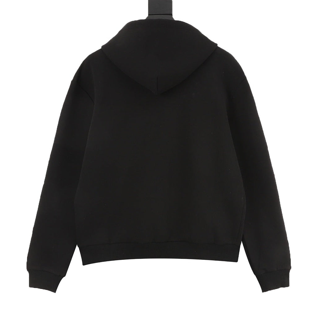 Louis Vuitton Tonal Lettering Zip-Up Hoodie - Black - product detail 5